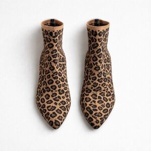 MIA Leopard Print Ankle Boots Size 10 Pointed Toe Stiletto Heel